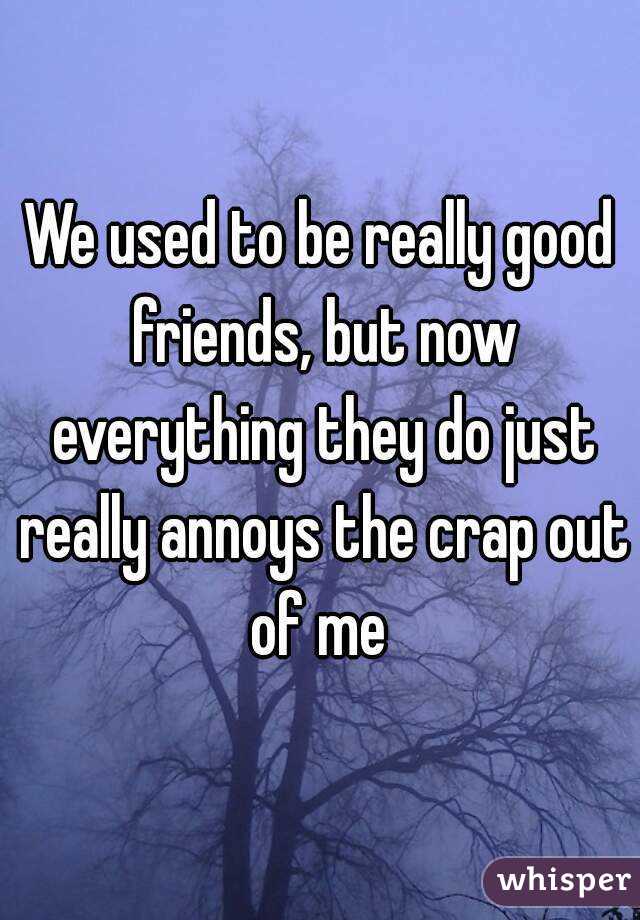 We used to be really good friends, but now everything they do just really annoys the crap out of me 