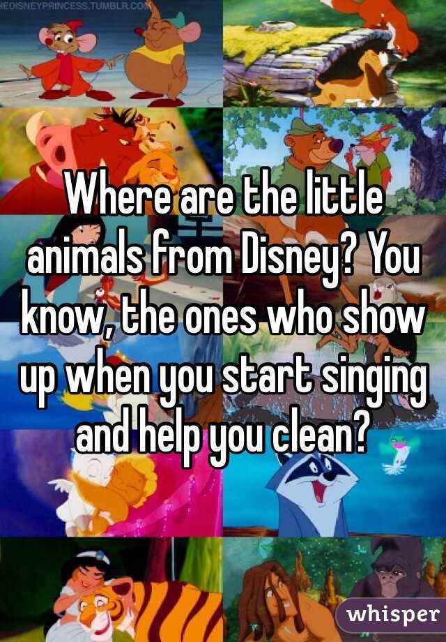 Where are the little animals from Disney? You know, the ones who show up when you start singing and help you clean? 