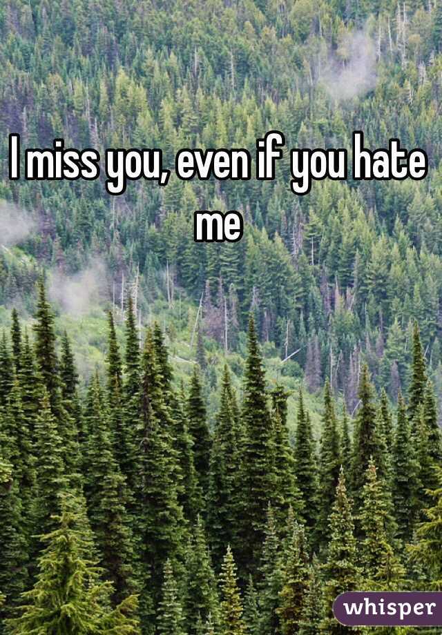 I miss you, even if you hate me