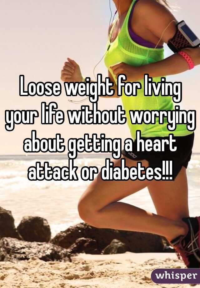 Loose weight for living your life without worrying about getting a heart attack or diabetes!!!