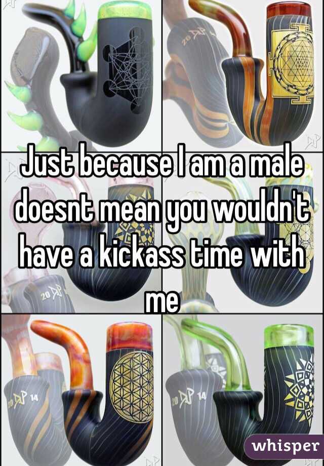 Just because I am a male doesnt mean you wouldn't have a kickass time with me 