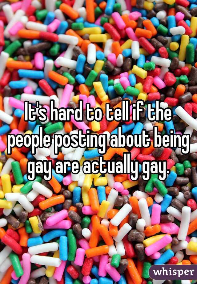 It's hard to tell if the people posting about being gay are actually gay. 