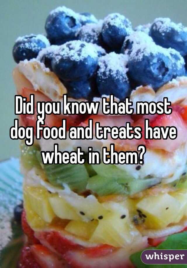 Did you know that most dog food and treats have wheat in them? 