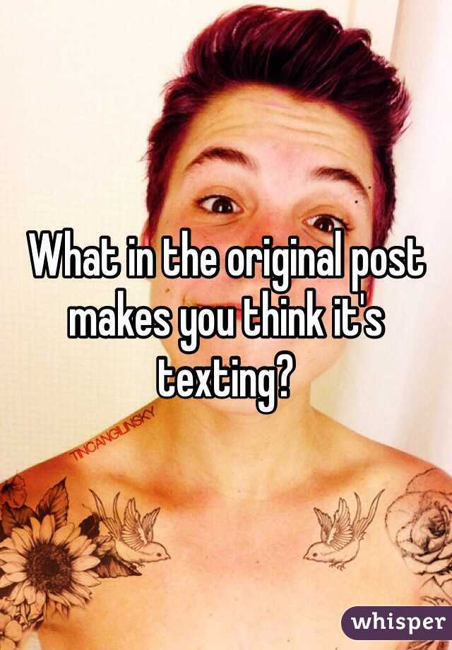 What in the original post makes you think it's texting?