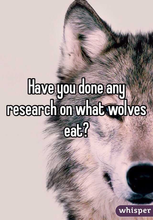 Have you done any research on what wolves eat? 