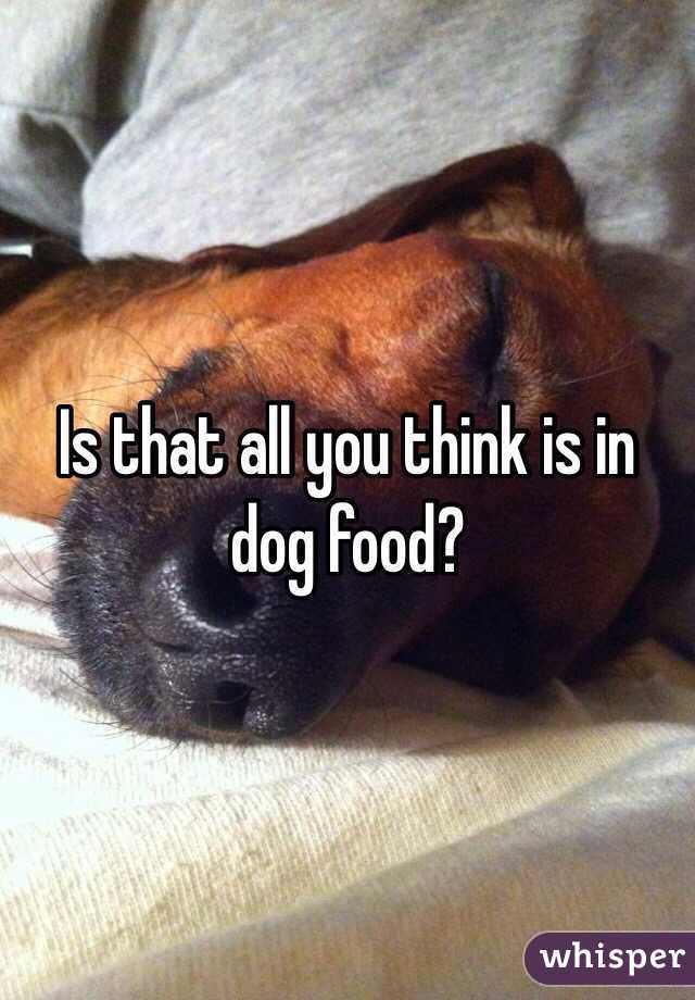 Is that all you think is in dog food? 