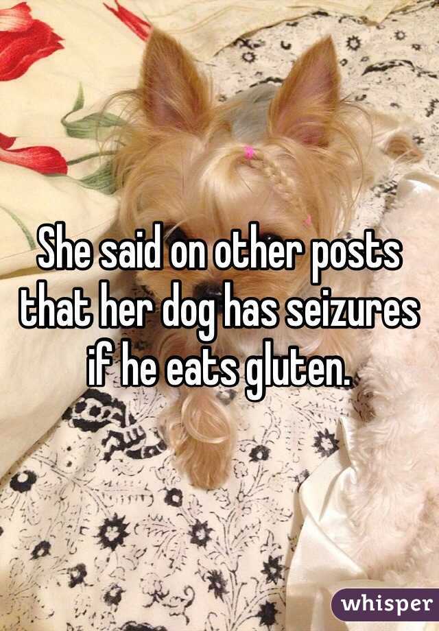 She said on other posts that her dog has seizures if he eats gluten. 