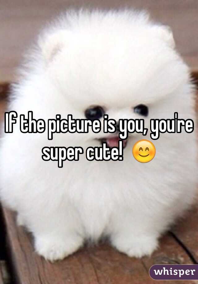 If the picture is you, you're super cute!  😊