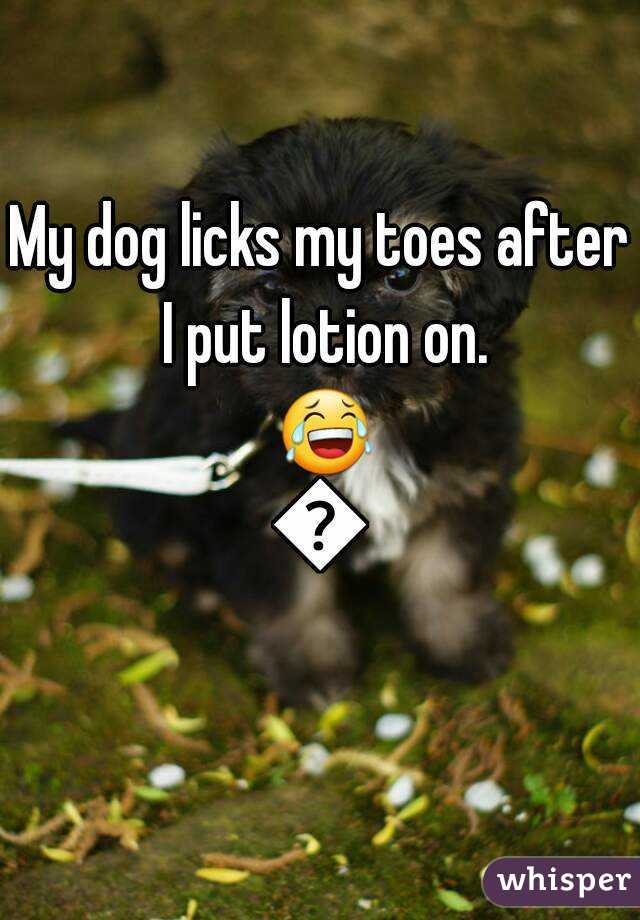My dog licks my toes after I put lotion on. 😂😂
