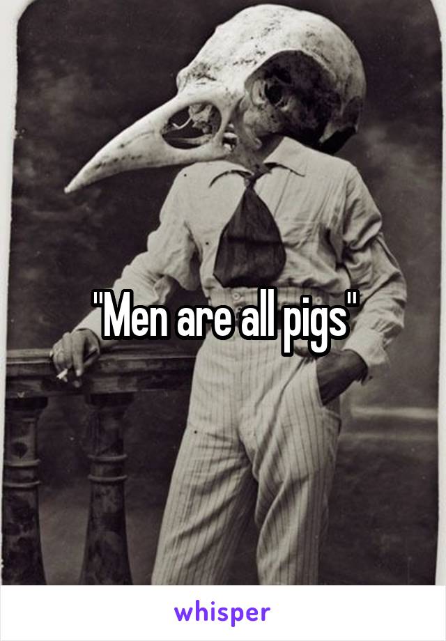 "Men are all pigs"