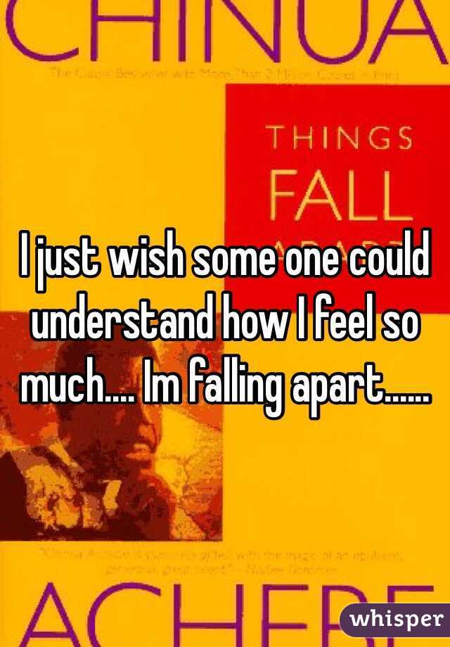 I just wish some one could understand how I feel so much.... Im falling apart......