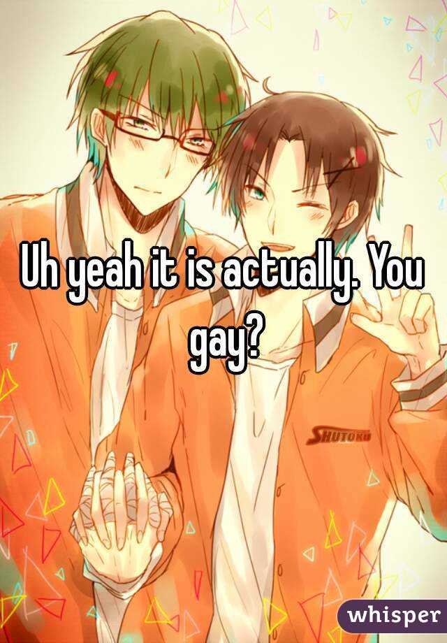 Uh yeah it is actually. You gay?