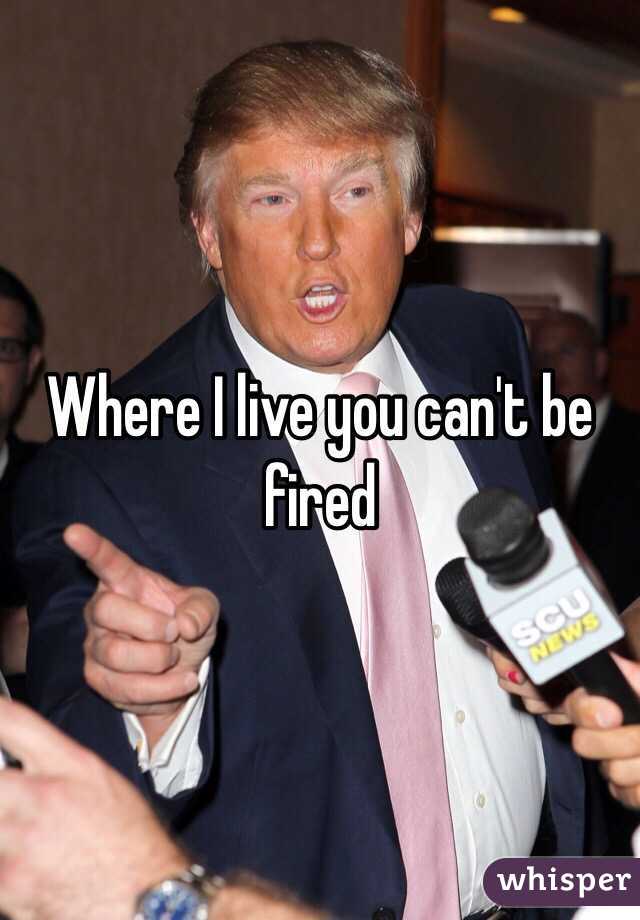 Where I live you can't be fired