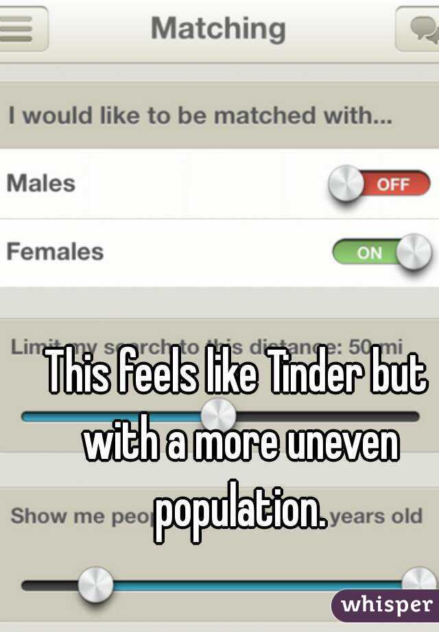 This feels like Tinder but with a more uneven population.