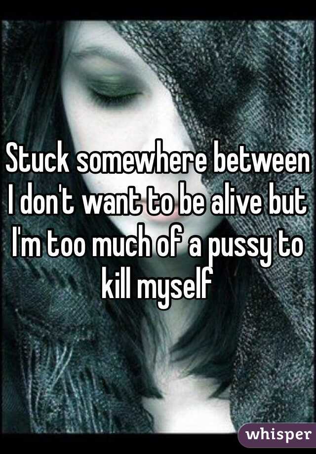 Stuck somewhere between I don't want to be alive but I'm too much of a pussy to kill myself 