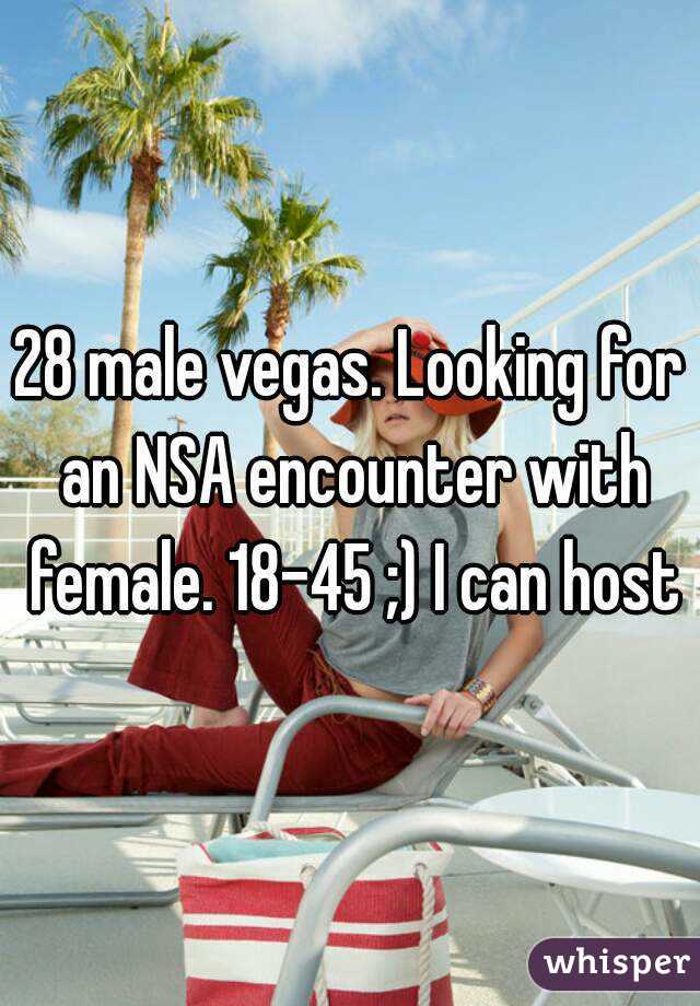 28 male vegas. Looking for an NSA encounter with female. 18-45 ;) I can host