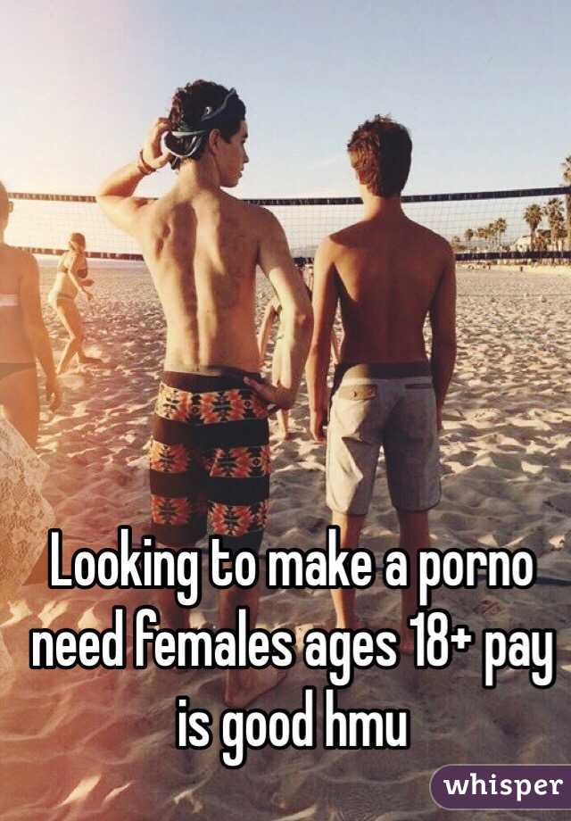 Looking to make a porno need females ages 18+ pay is good hmu