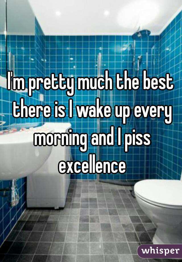 I'm pretty much the best there is I wake up every morning and I piss excellence