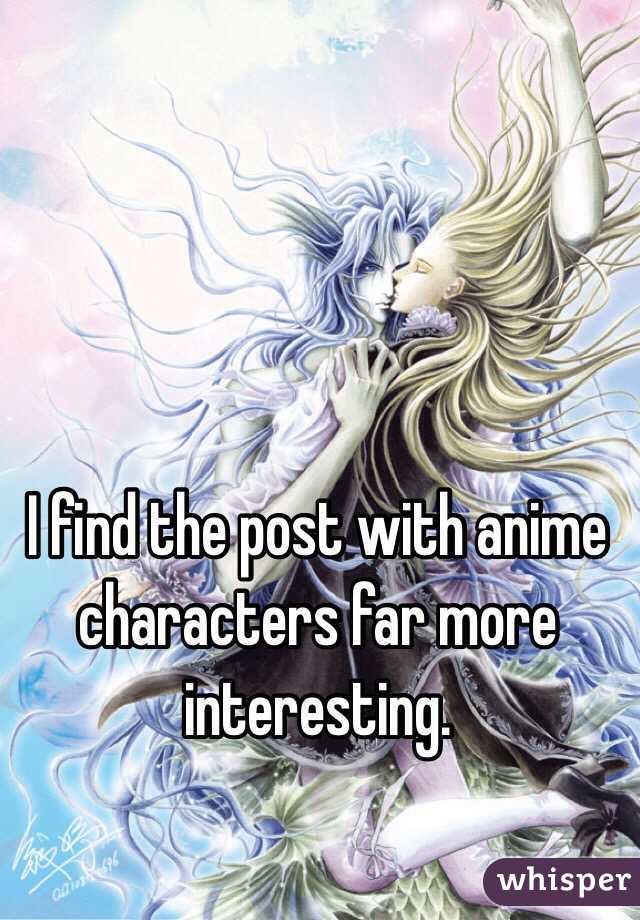 I find the post with anime characters far more interesting. 