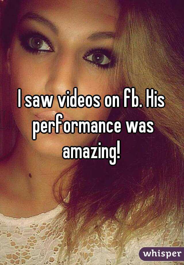 I saw videos on fb. His performance was amazing! 