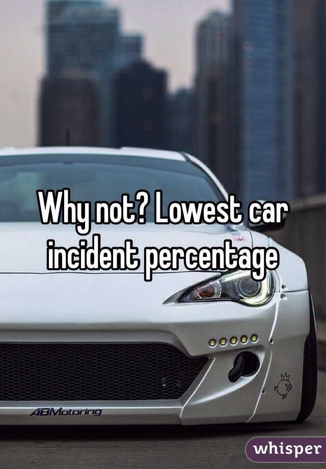 Why not? Lowest car incident percentage