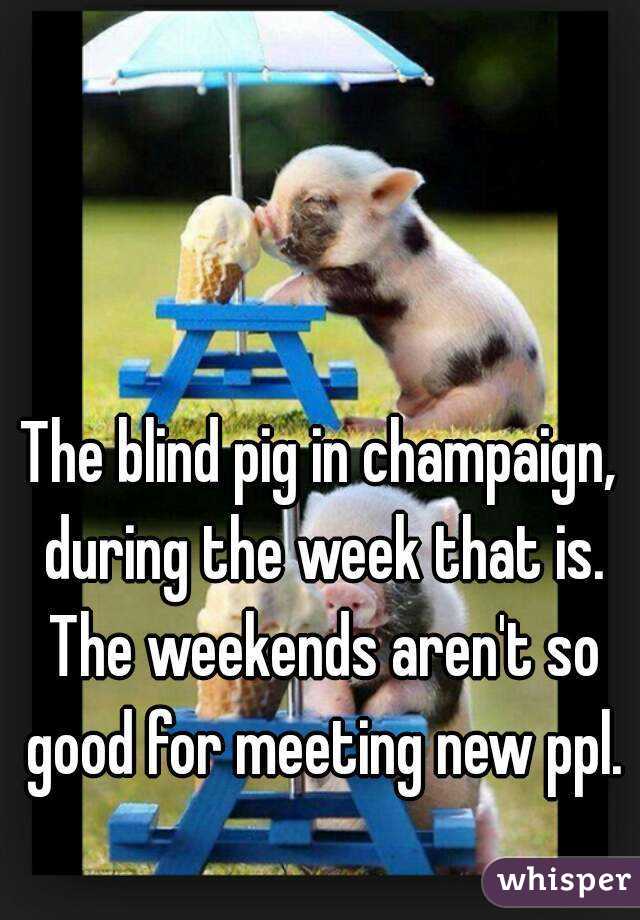 The blind pig in champaign, during the week that is. The weekends aren't so good for meeting new ppl.