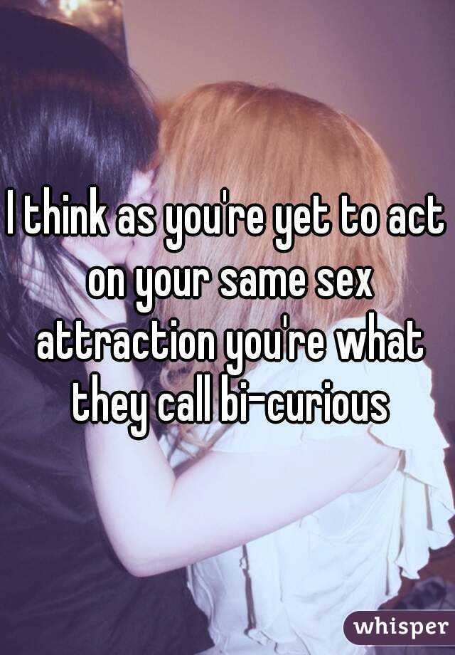 I think as you're yet to act on your same sex attraction you're what they call bi-curious