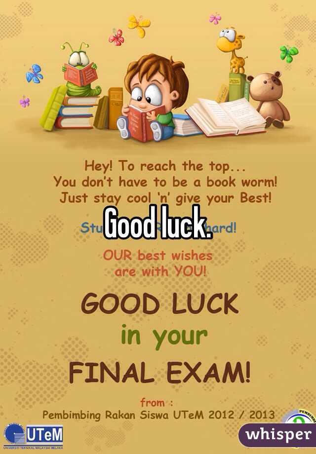 Good luck.