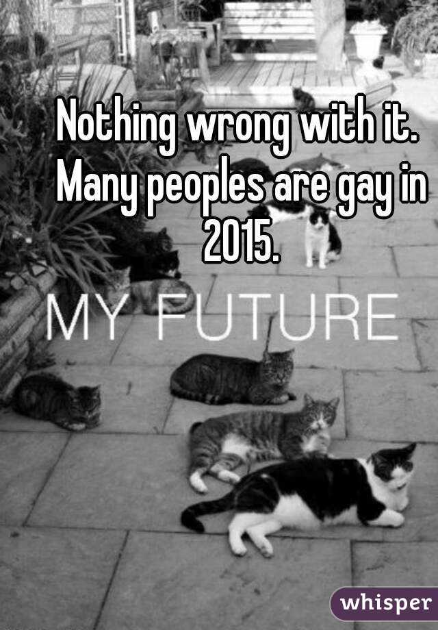 Nothing wrong with it. Many peoples are gay in 2015.