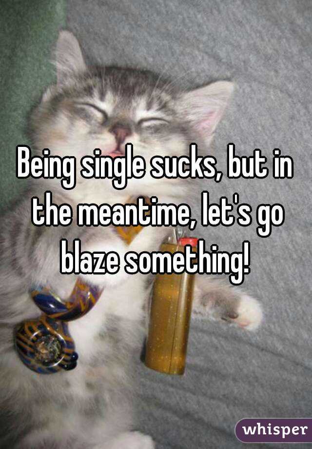 Being single sucks, but in the meantime, let's go blaze something! 