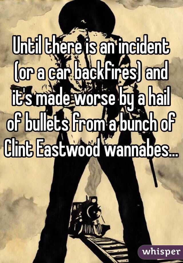 Until there is an incident (or a car backfires) and it's made worse by a hail of bullets from a bunch of Clint Eastwood wannabes...