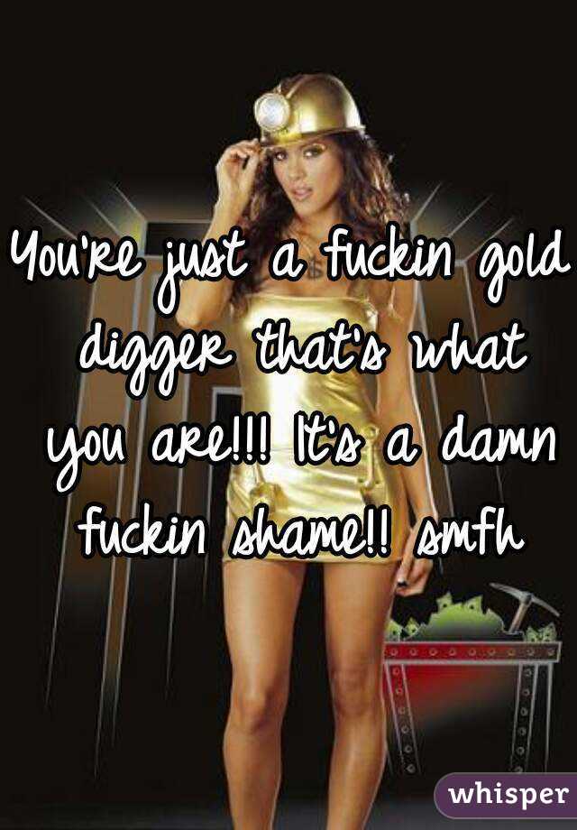 You're just a fuckin gold digger that's what you are!!! It's a damn fuckin shame!! smfh