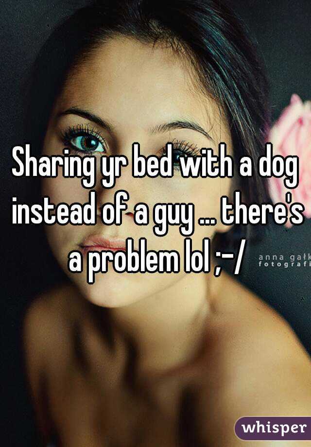 Sharing yr bed with a dog instead of a guy ... there's a problem lol ;-/