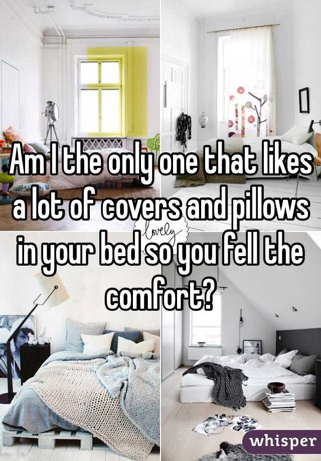 Am I the only one that likes a lot of covers and pillows in your bed so you fell the comfort?