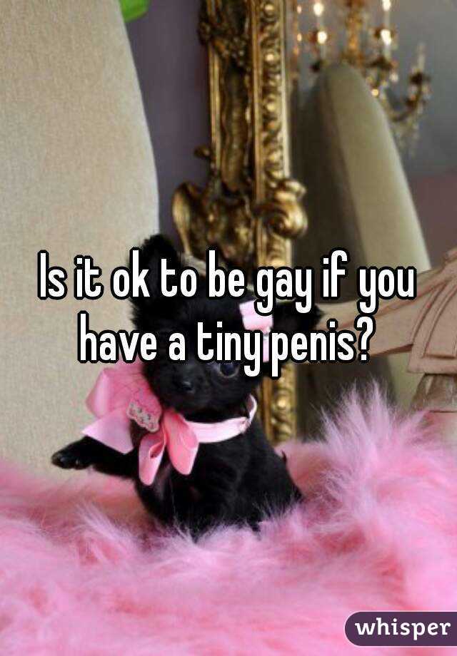 Is it ok to be gay if you have a tiny penis? 