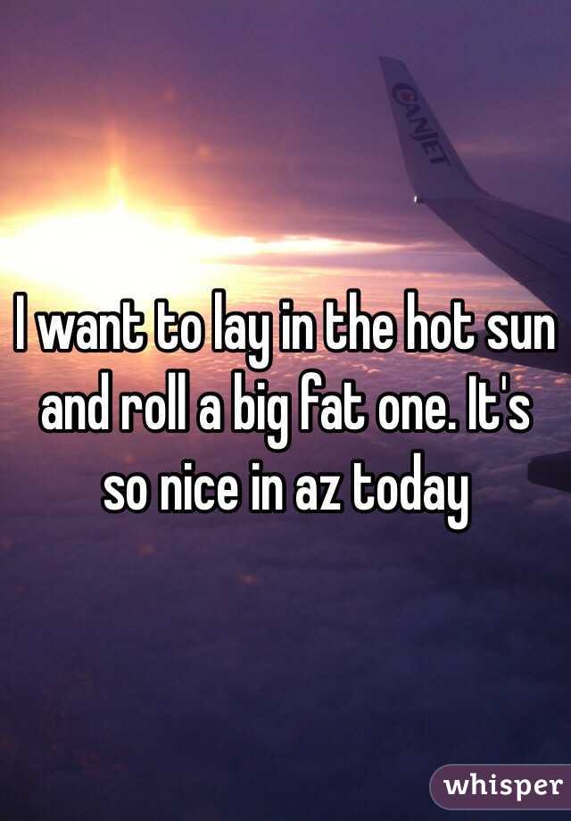 I want to lay in the hot sun and roll a big fat one. It's so nice in az today