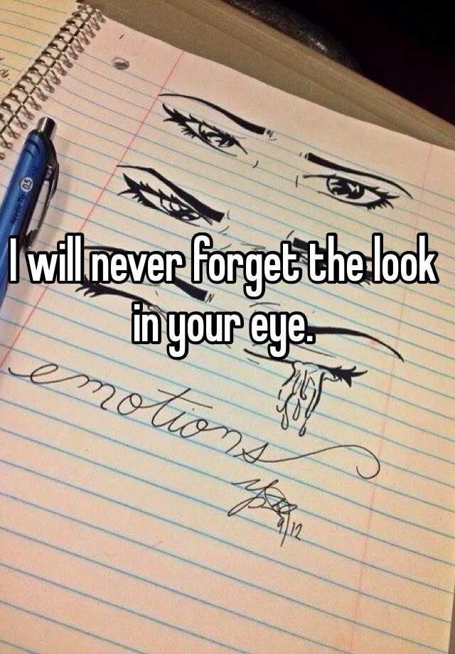 essay about i will never forget those eyes