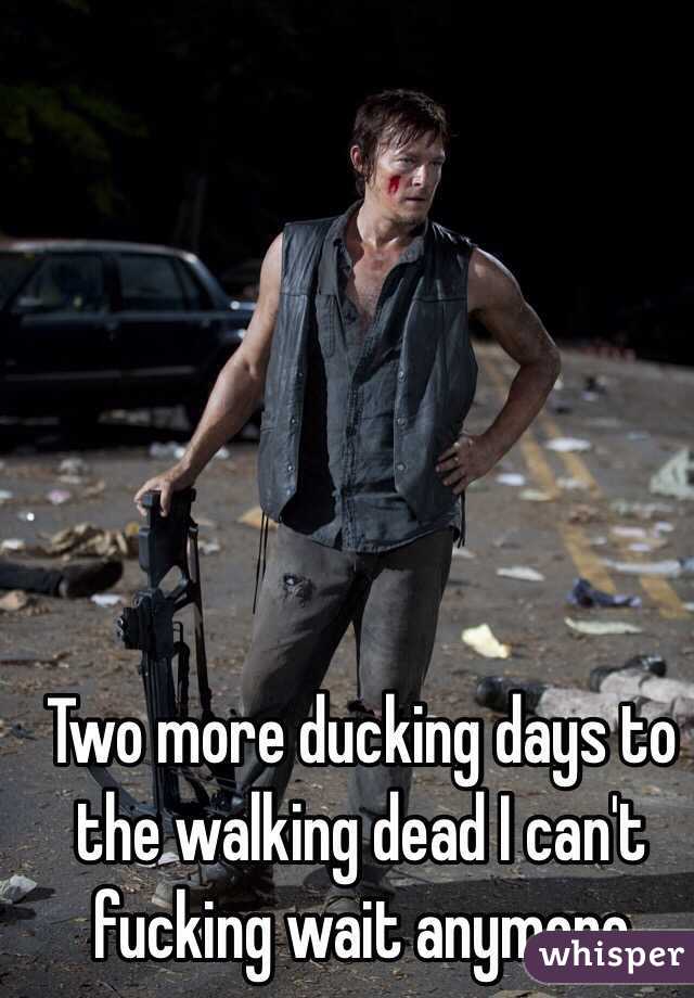 Two more ducking days to the walking dead I can't fucking wait anymore 