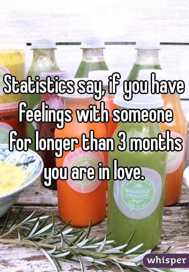 Statistics say, if you have feelings with someone for longer than 3 months you are in love. 