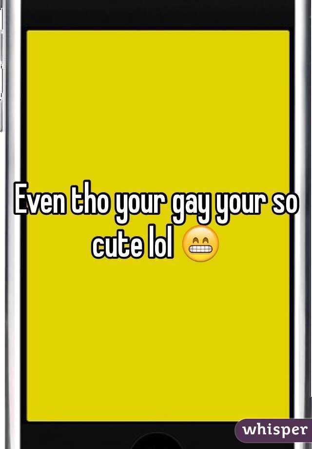 Even tho your gay your so cute lol 😁