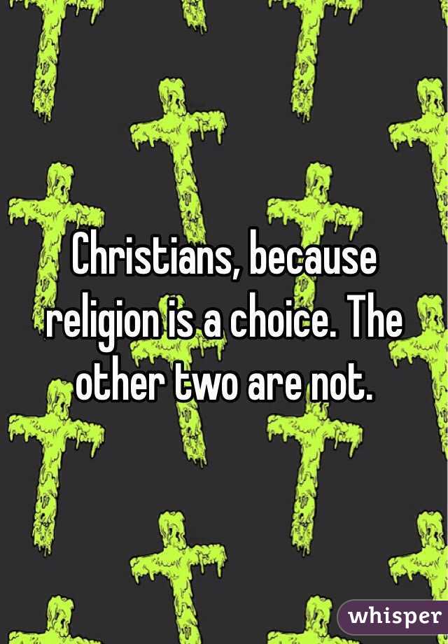 Christians, because religion is a choice. The other two are not. 