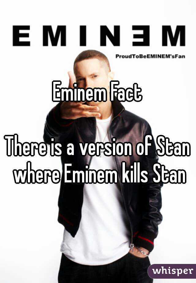 Eminem Fact

There is a version of Stan where Eminem kills Stan