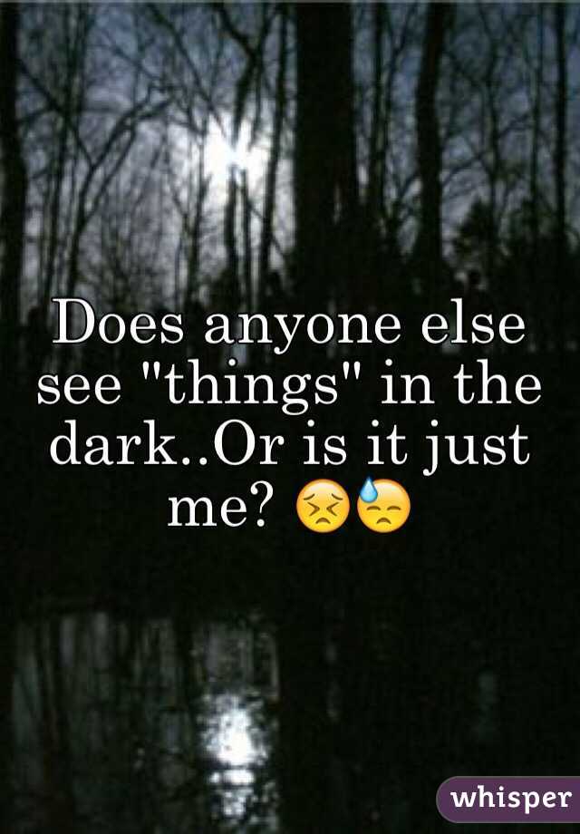 Does anyone else see "things" in the dark..Or is it just me? 😣😓