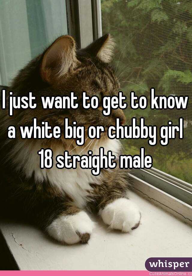 I just want to get to know a white big or chubby girl 
18 straight male