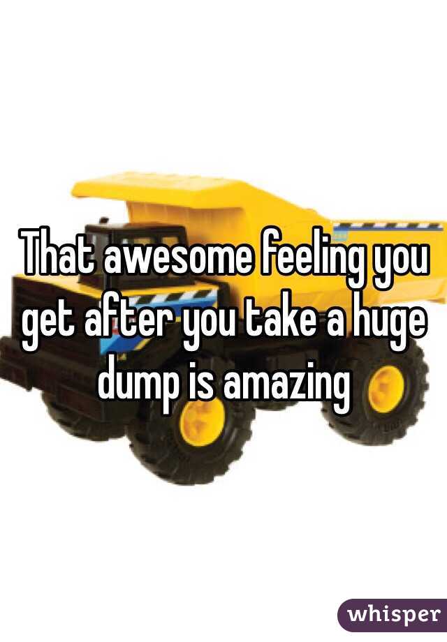 That awesome feeling you get after you take a huge dump is amazing 