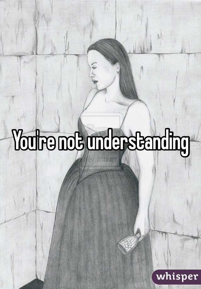 You're not understanding