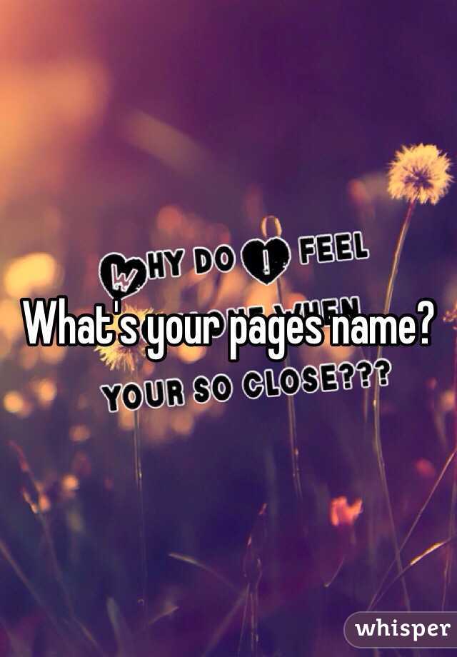 What's your pages name?