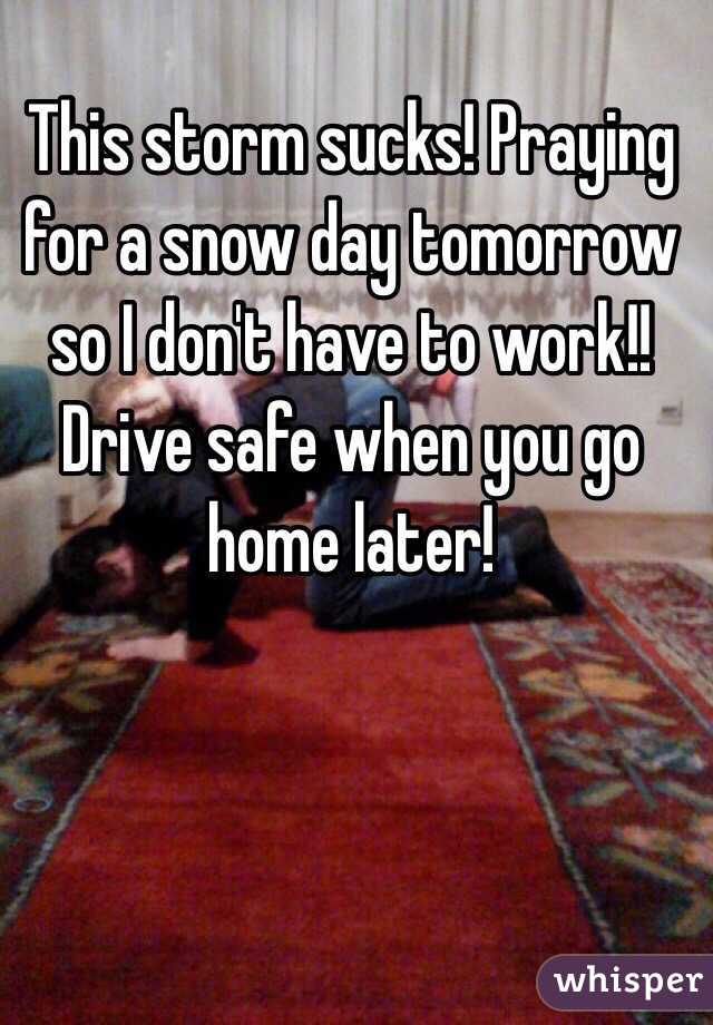 This storm sucks! Praying for a snow day tomorrow so I don't have to work!!
Drive safe when you go home later!
