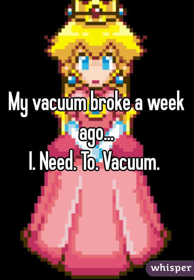 My vacuum broke a week ago... 
I. Need. To. Vacuum. 