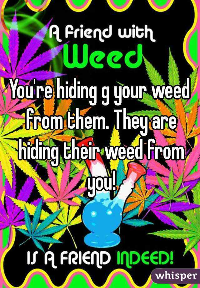 You're hiding g your weed from them. They are hiding their weed from you!